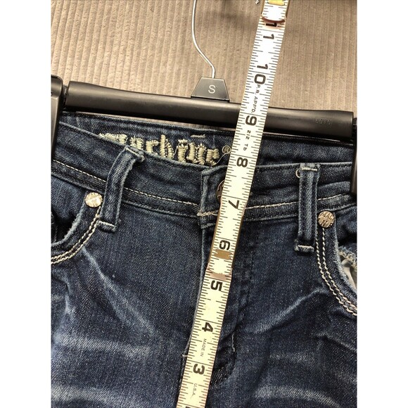 Machine Juniors Jeggings Size 9 Factory Destroyed Dark Wash - Picture 11 of 16